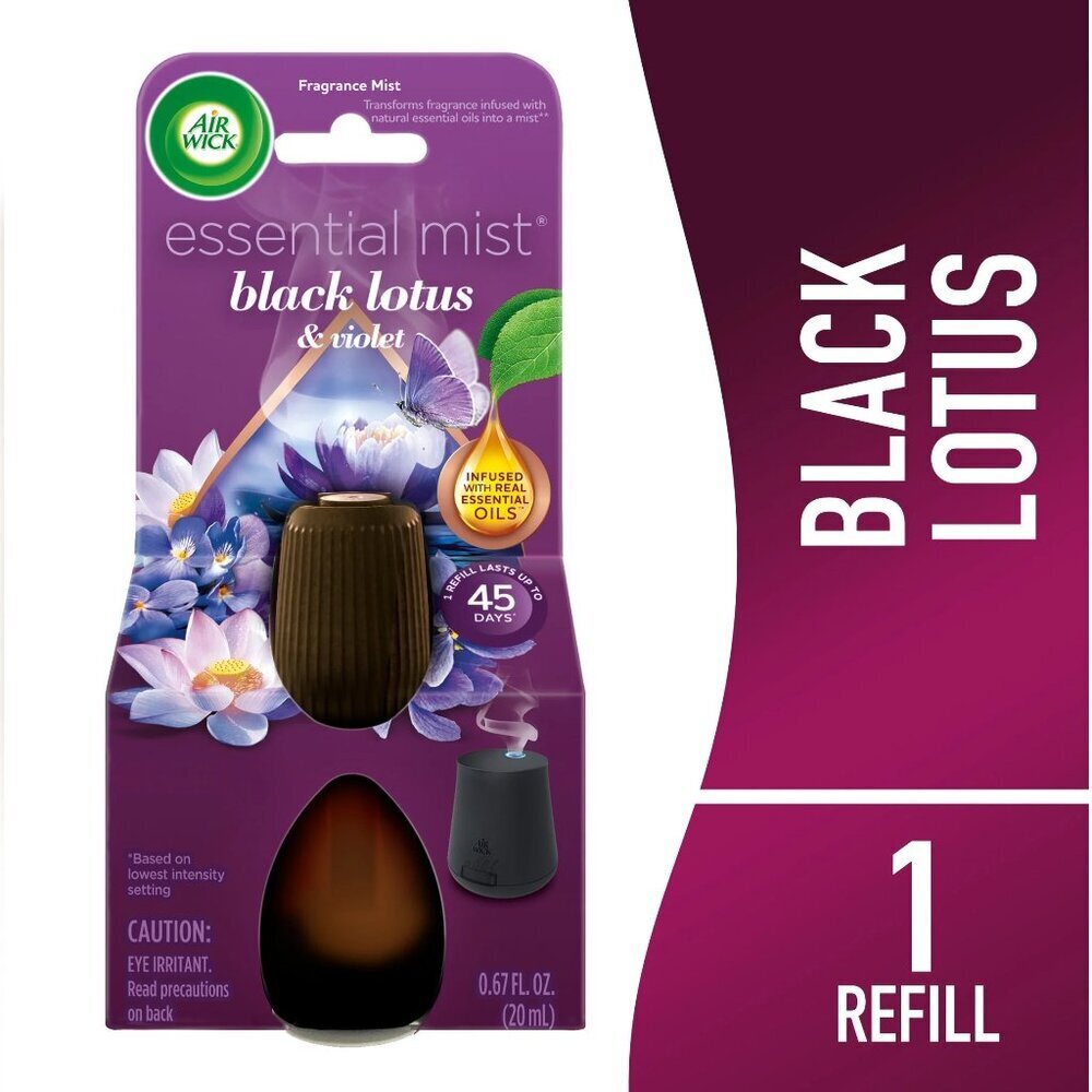Air Wick Essential Mist Diffuser Refills Black Lotus & Violet 1 Refill NEW